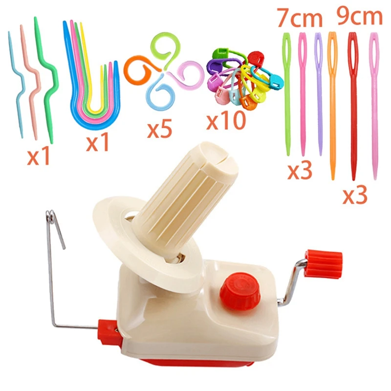 Bobinadora de hilo de mano, máquina de tejer, línea de cuerda de fibra, bobinado de bolas, bobinadora de lana Manual duradera