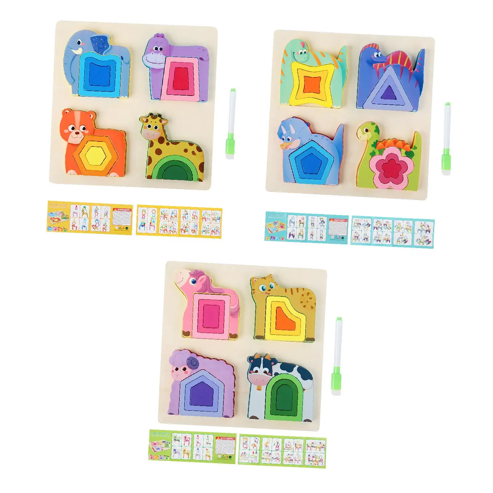 

Wooden Jigsaw Puzzle Games Developmental Games Preschool Learning Colors and Shapes Cognition for Age 4+ Years Old Baby Kids