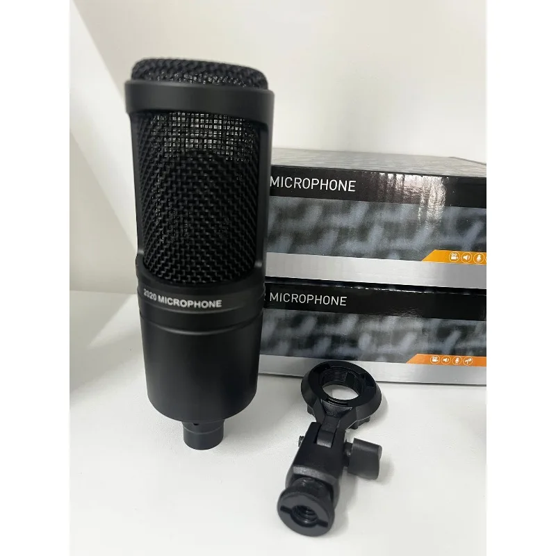 Foreign trade AT2020 microphone, wired condenser microphone, live streaming host recording large shock film microphone
