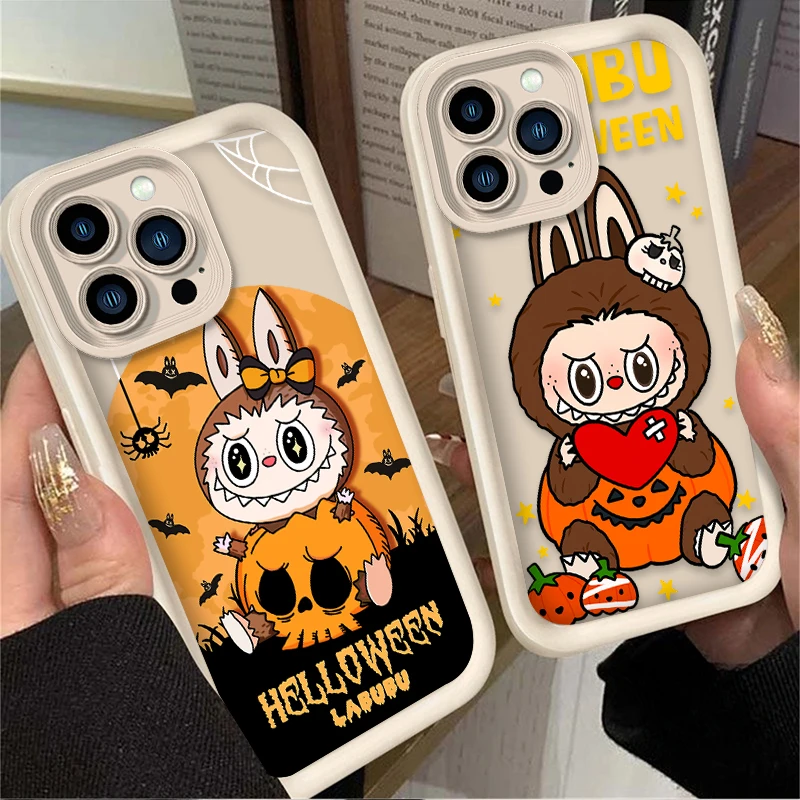 Halloween Kawaii Labubu Silicone Case For iPhone 16 15 14 13 12 11 Pro Max X XS X S Max XR SE 2020 7 8 Plus iphone16 Back Cover