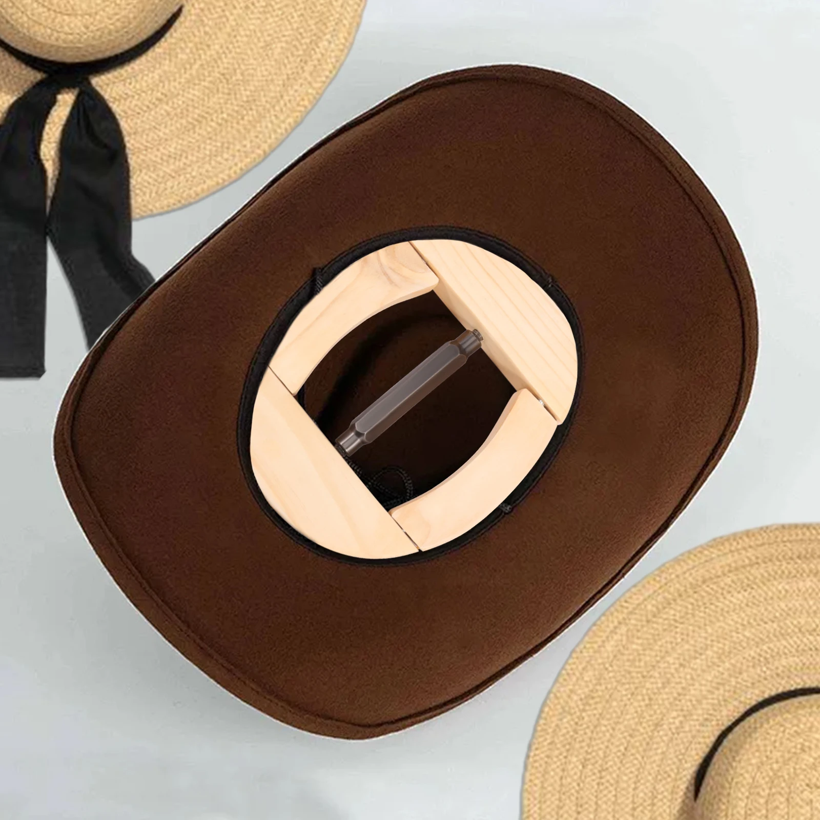 4 Way Repacego Adjustable Wooden Hat Stretcher Cap Shape Maintainer Premium Fedora Hat Rack for Storage Cowboy Baseball Holder