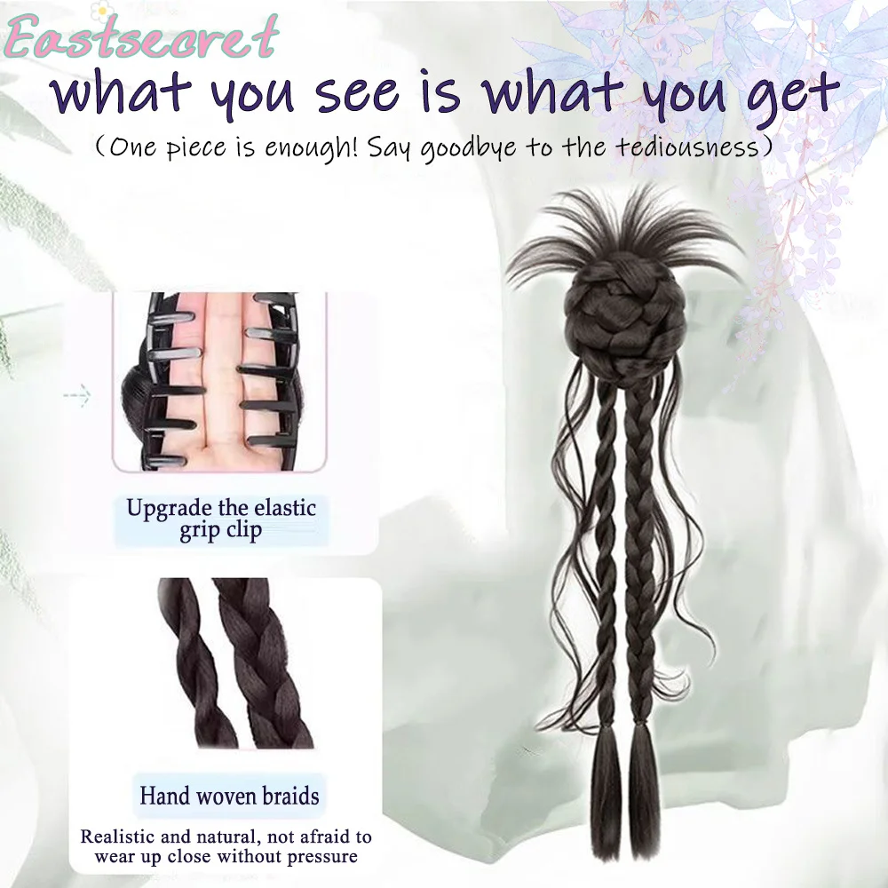 EAST Synthetische Perücke Zopf weibliche Halteklammer Fried Dough Twists Zopf Huhn Haar Drache Whisker Knospe Kopf Perücke Pferdeschwanz