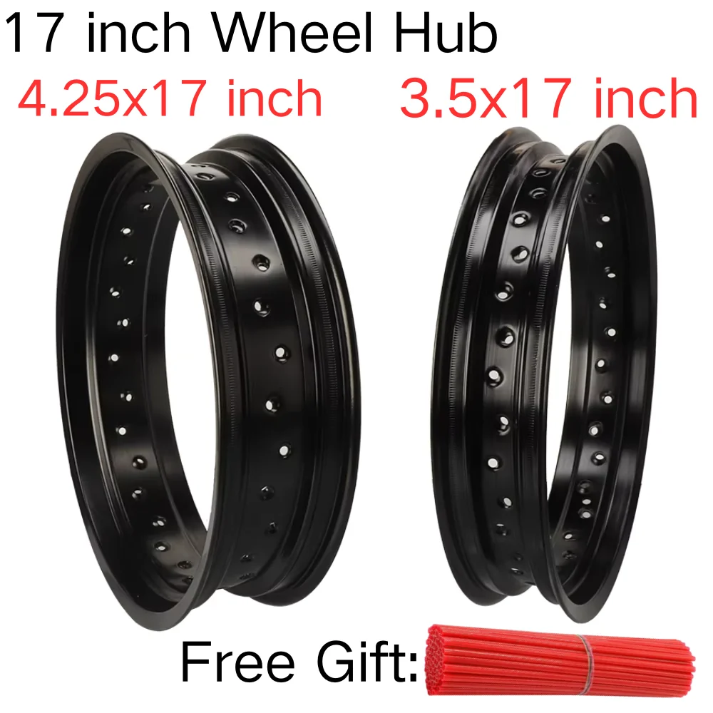 Obręcze 3,5*17 cali 4,25*17 cali, 36 otworów na szprychy, aluminiowe felgi do motocykli 150cc~300cc Street Dirt Bike Tracker Scrambler, zamiennik