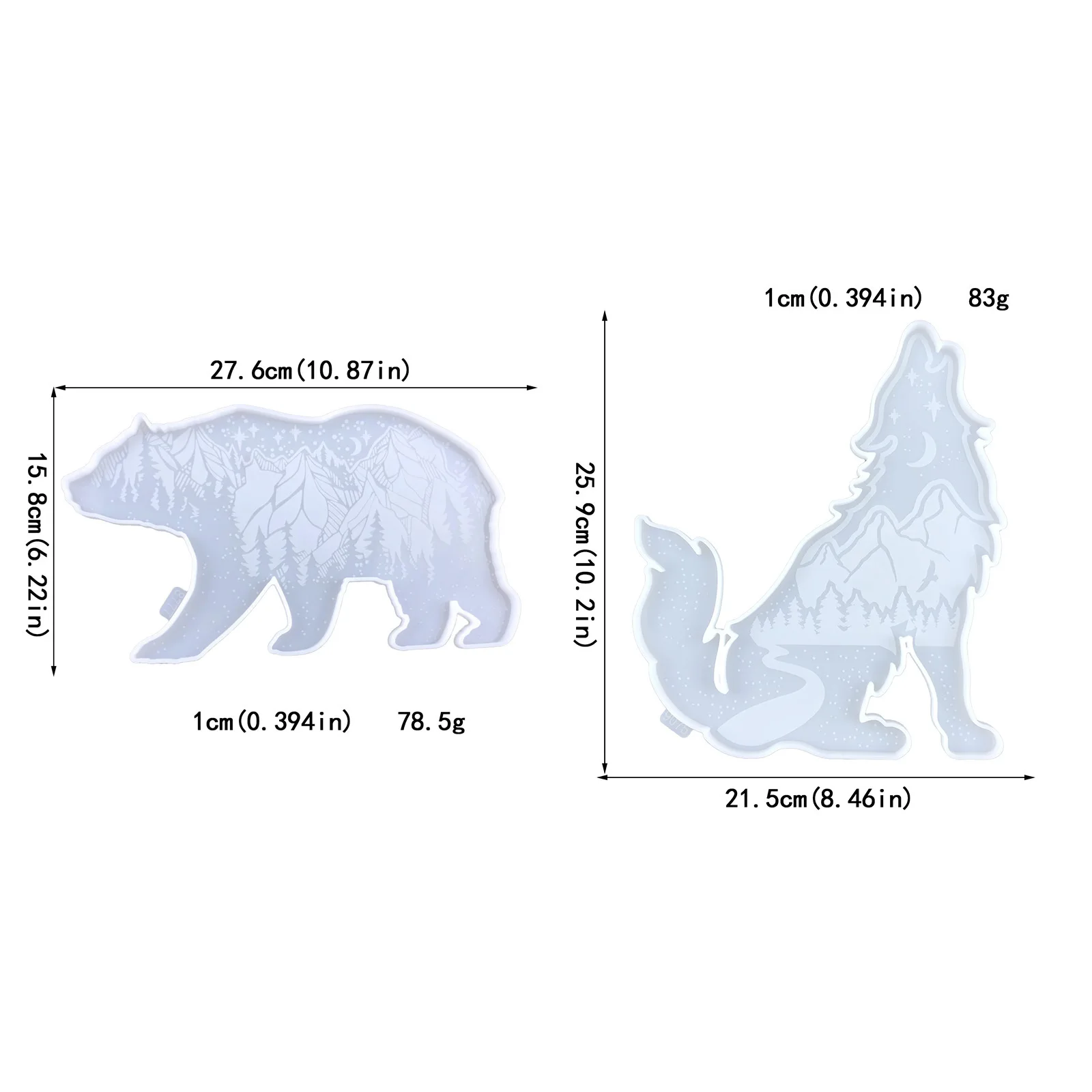 Wolf Ornament Silicone Mold Hollowed Out Wolf Pendant Wall Decoration Animal Wall Stickers Forest Wolf Drop Glue Mold