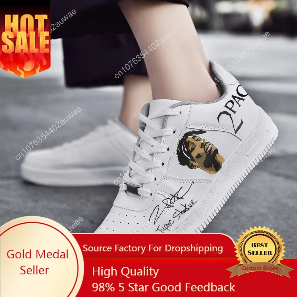 

Rapper 2Pac Tupac moda uomo donna scarpe casual piattaforma maschile Sneakers ragazze Casual kateboarding scarpe appartamenti 3D