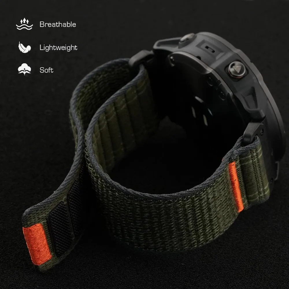 20mm 22mm 26mm Braided Nylon Strap for Garmin Tactix8/Quatix8 51/47mm Wave Pattern Bracelet for Forerunner 970/Instinct 3 Correa