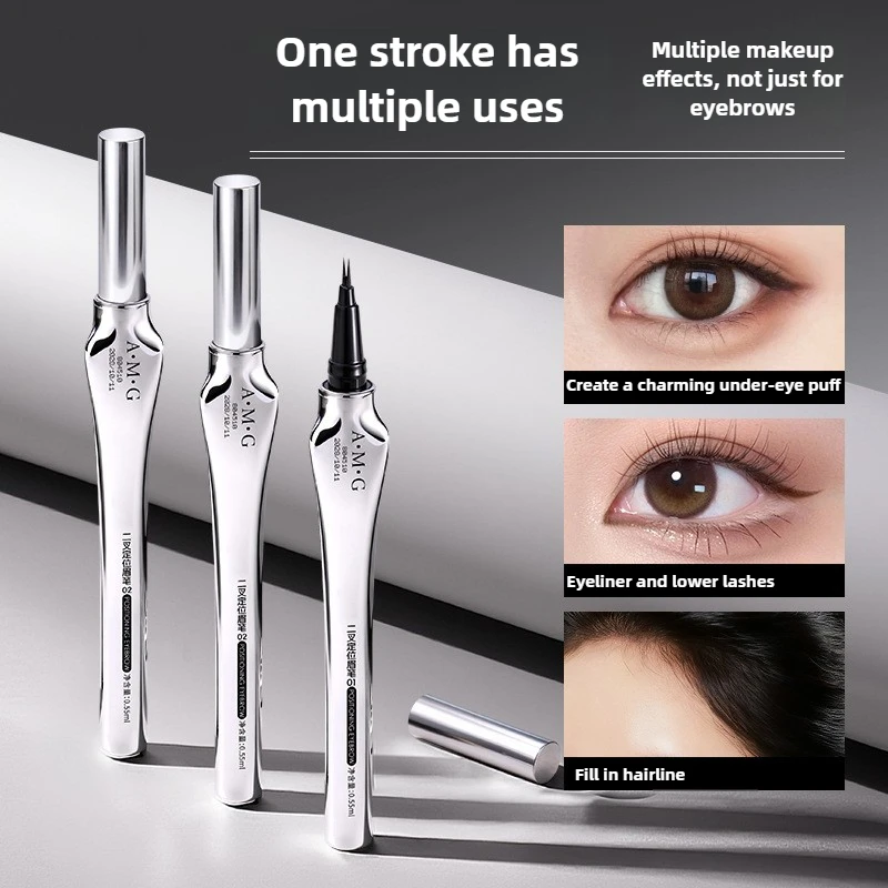 قلم حواجب مزدوج الشق مقاوم للماء ومقاوم للعرق، متعدد الاستخدام، تركيبة لا تلطخ لصالة الألعاب الرياضية والأنشطة اليومية والمبتدئين