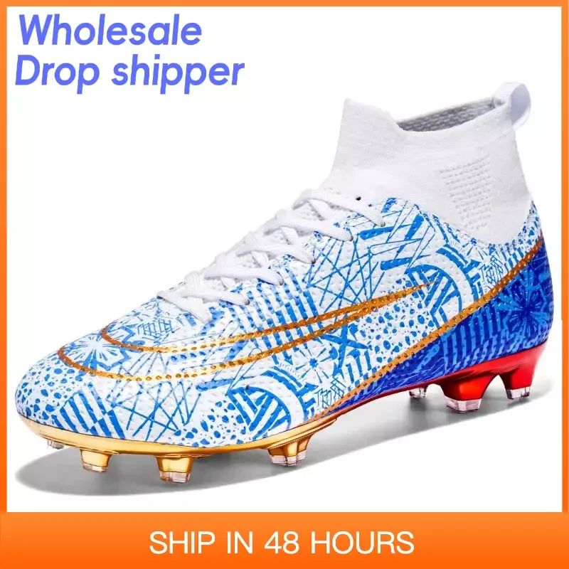 

New Men Women Professional Football Boots Long Spikes Hot-selling High-quality Match Sport Training Non-Slip Ultralight