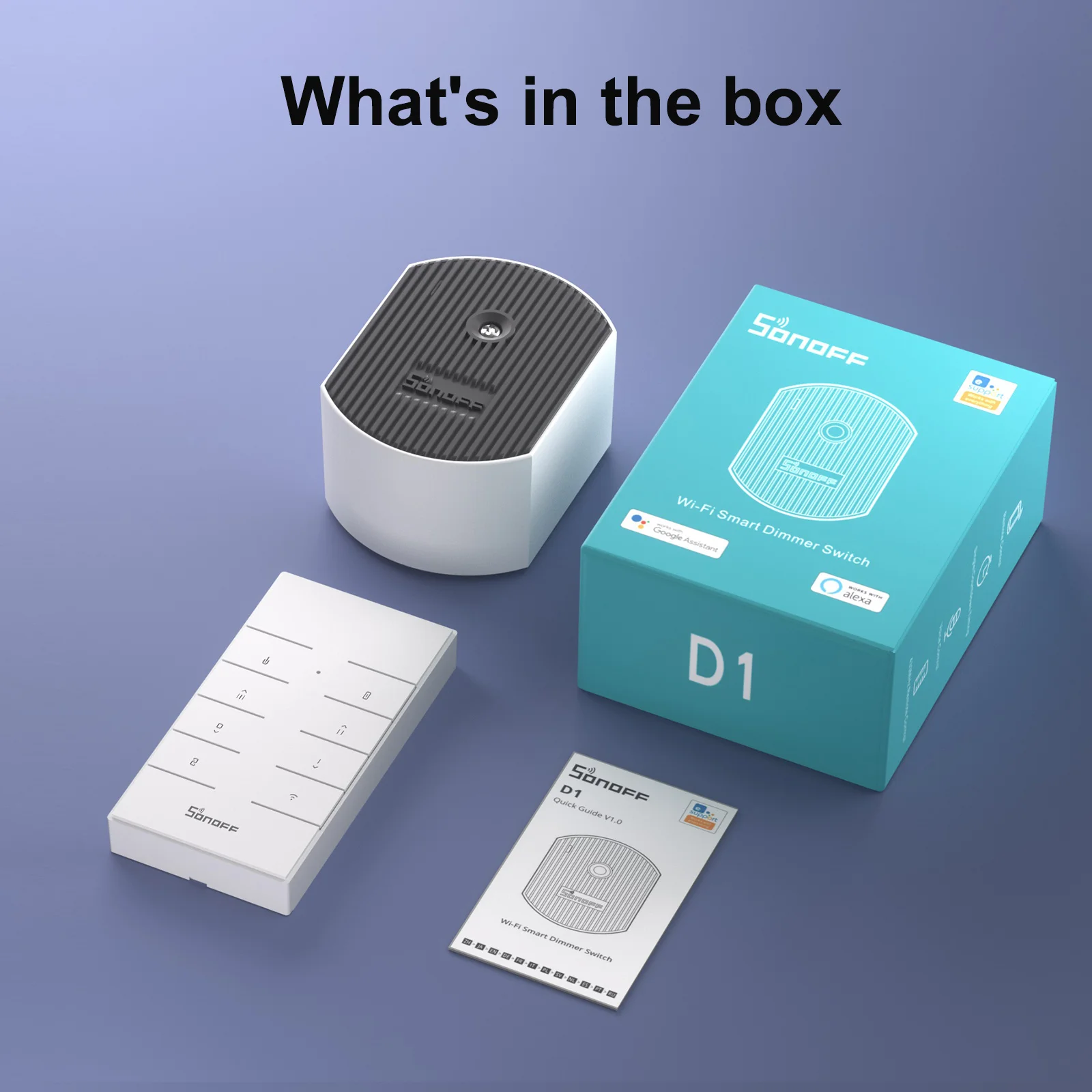 D1 Smart Dimmer Switch  SONOFF Wi-Fi 433MHz RF  Stepless Dimming Smart Home Via EWeLink Works with Google Home Alexa