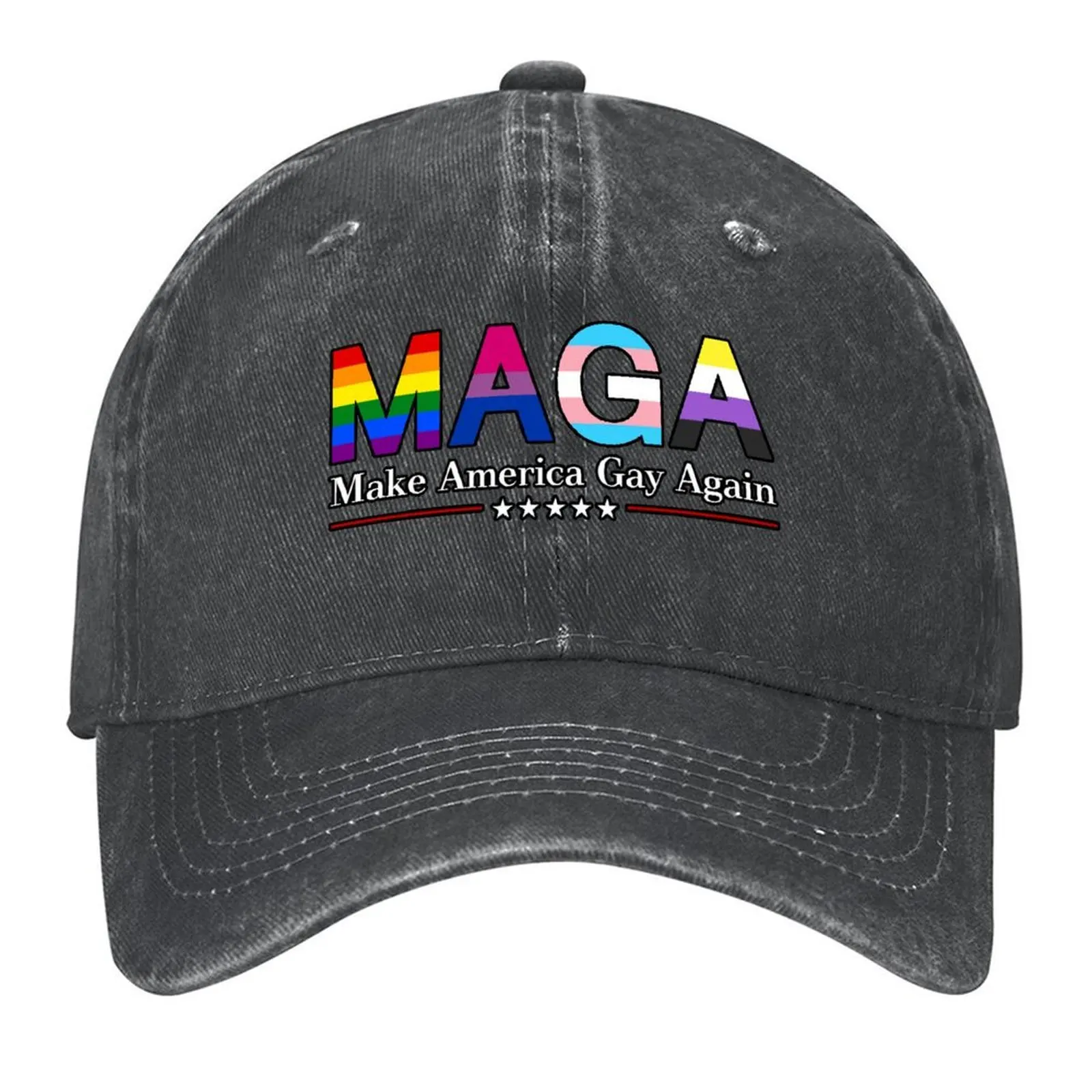 

MAGA: Make America Gay Again w/ Black Outline Baseball Cap fishing caps man golf hat genuine Military Cap Man Ladies Men's