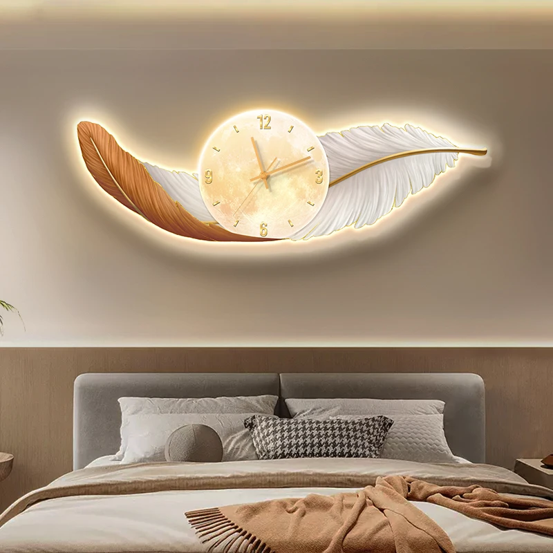 Nordic Light Wall clock Aesthetic Bathroom Living Room Items Wall clock Bedroom Modern Pendule Horloge Murale Home Decoration