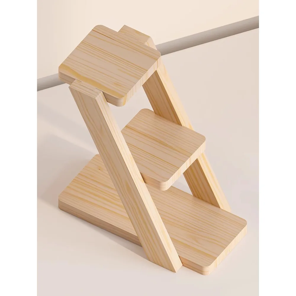 

*Solid wood desktop storage rack, office desk, multi-layer storage, cosmetics, small ornaments display, organizing flower racks