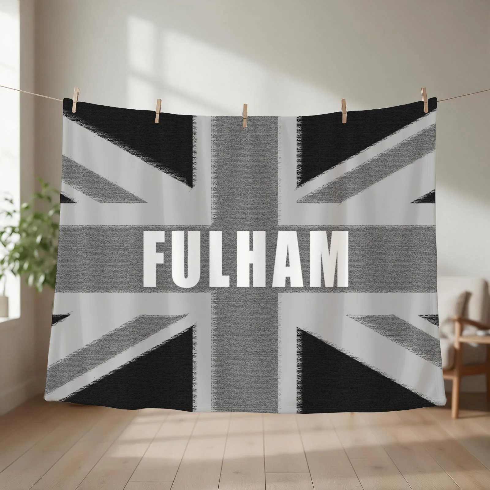 FULHAM UNION JACK Throw Blanket couch cozy soft plush fuzzy picnic outdoor blanket