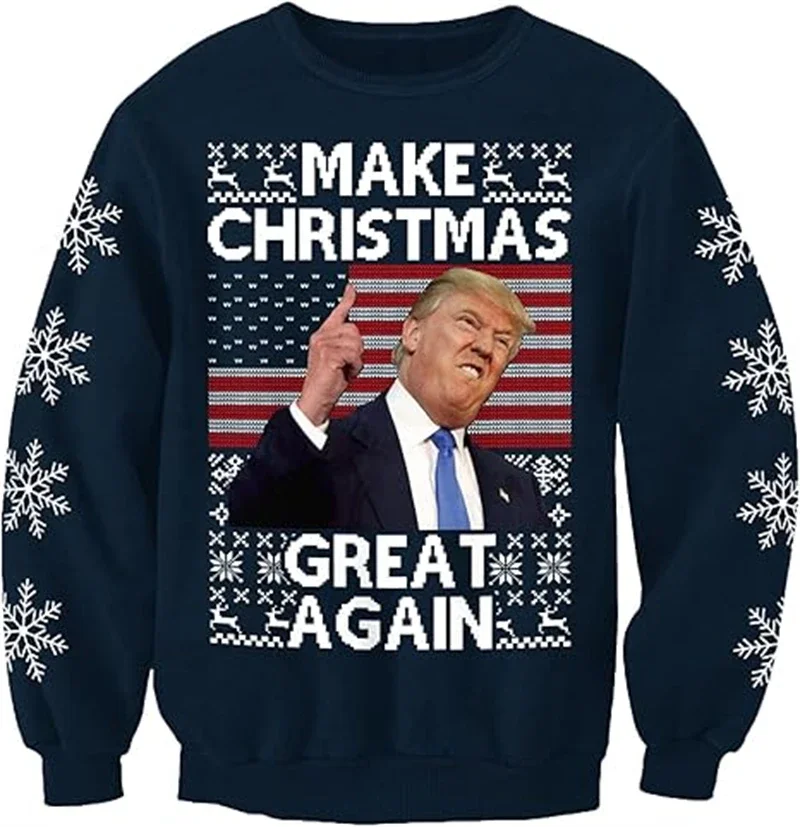 Fashion Trump 3D Print Men's Sweaters Streetwear Mens Jumper Knitwear Kid's Hot Sale Couple Outfitt Party Ugly Christmas Sweater