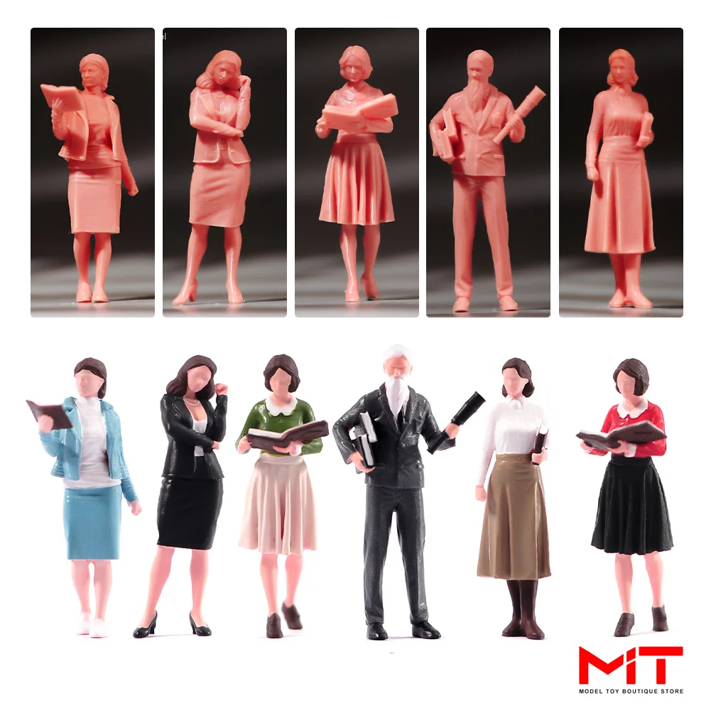 

In Stock Painted Miniatures 1/87 1/64 1/43 1/24 1/18 Professor Teacher Student Figures Mini Doll Model Creative Scene Prop Decor