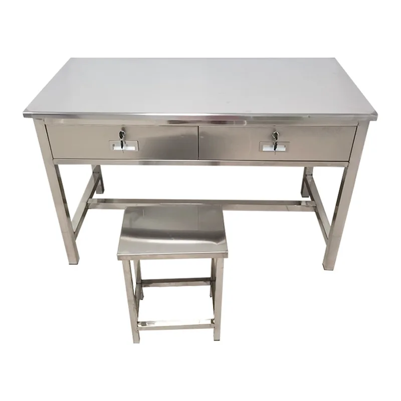

Stainless steel, two buckets, square table, clean, room workshop, double drawers, with lock
