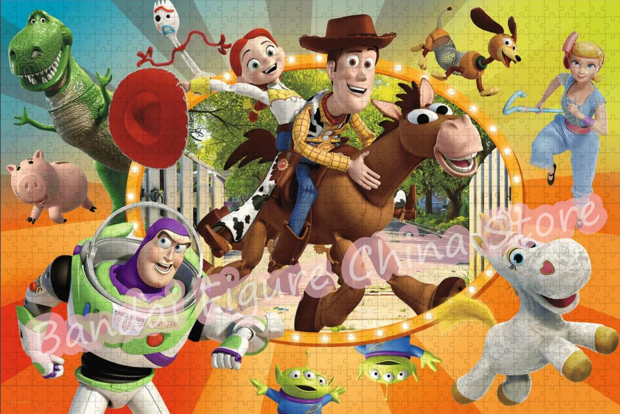 Disney Toy Story Puzzle 300/500/1000 Pieces Children Diy Assemble Jigsaw Puzzle for Kids Decoration Theme Party Game Gifts