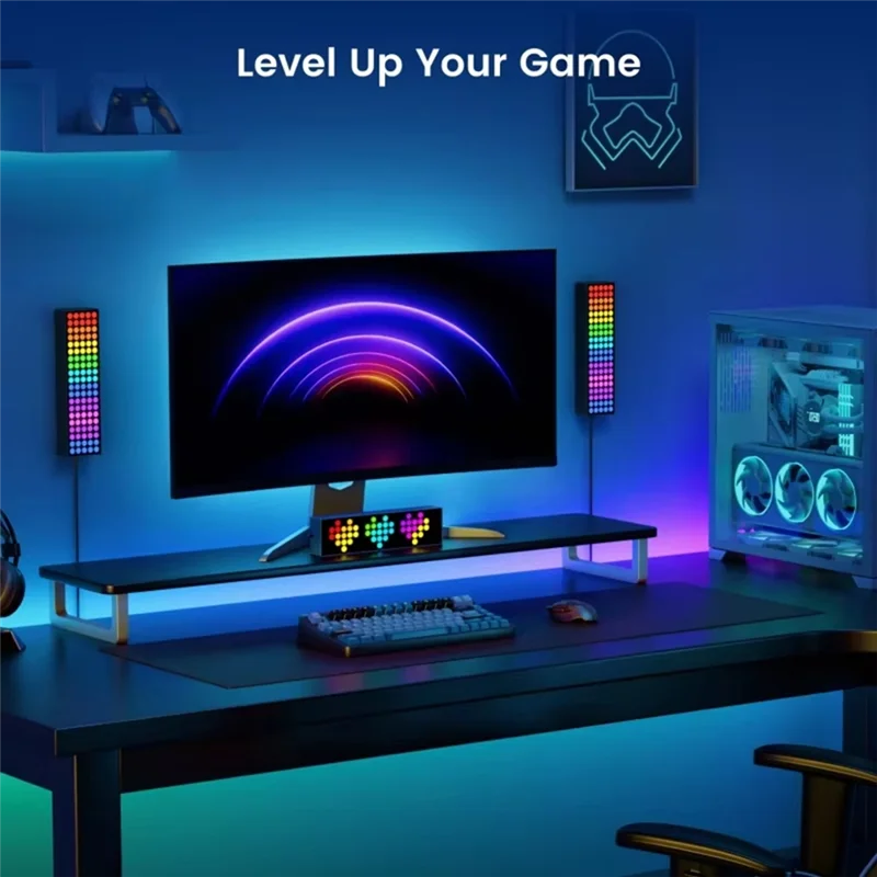 【Livraison Rapide】Smart Lamp RGB Wifi Bluetooth Connection Music Sync Preset Clock Letter Emoticon