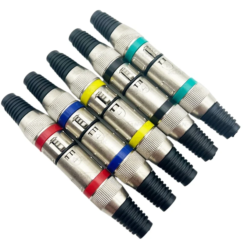 10 Pcs Color Circle XLR Male and Female Microphone 3-core XLR Balanced Plug Microphone Amplifier