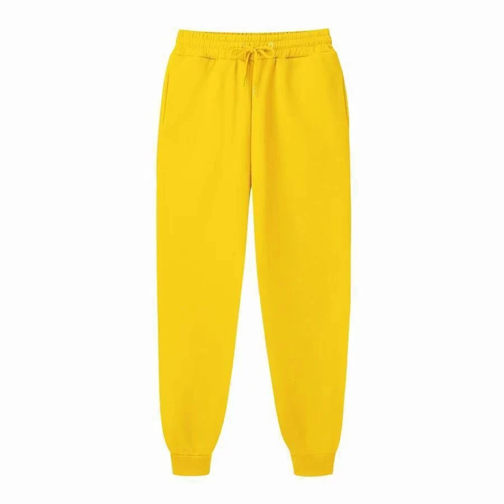 Nuevos pantalones de chándal para hombre y mujer, pantalones informales con cintura elástica, color blanco, beige, rosa, amarillo, Hip Hop, pantalones de chándal para hombre byNann
