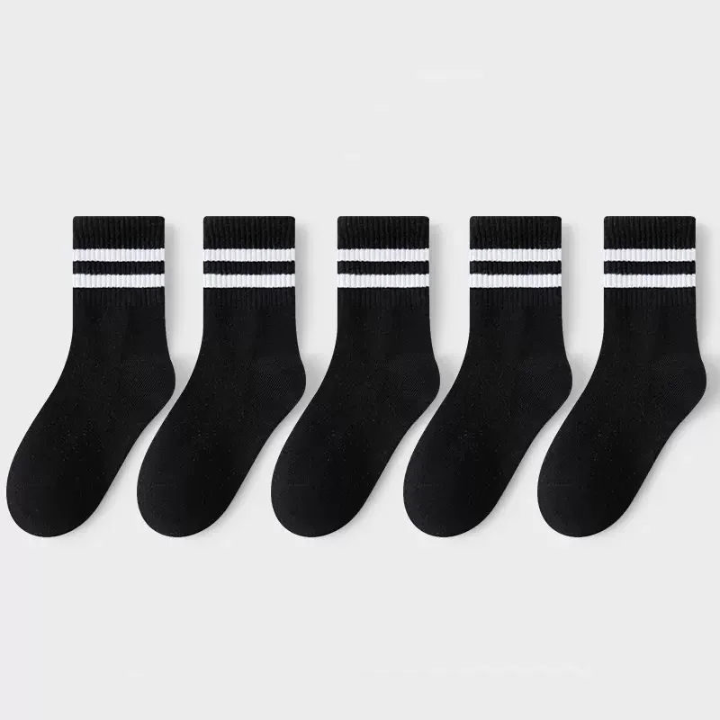 Lawadka 5Pairs/set Boys Girls Socks For Kids White Black Gray Cotton Children\'s Socks Student Sport Autumn New Sock 2 to 11Years