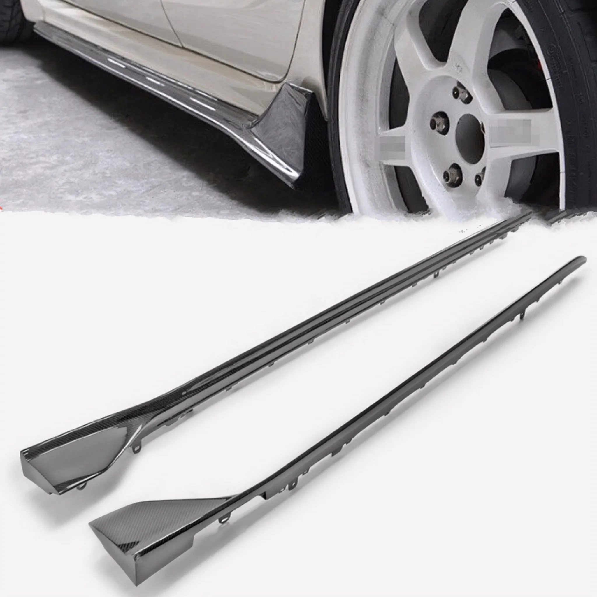

Удлинитель боковой юбки из сухого карбона для Honda Civic Type-R FL5, боковая юбка из настоящего карбона для 11th Civic, новый тип R