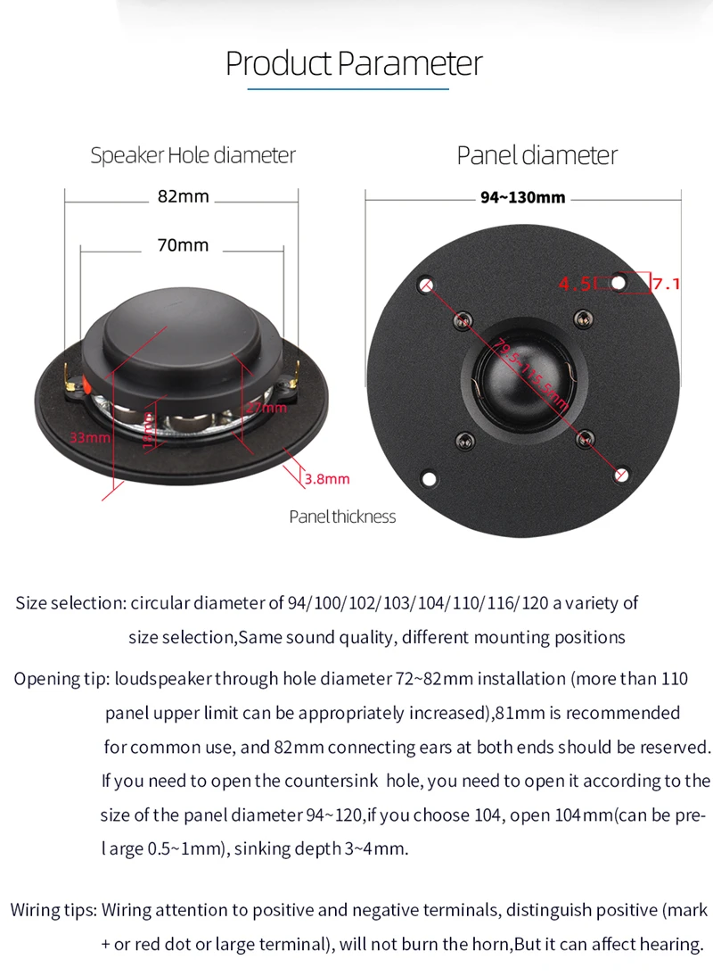 HIFIDIY T1N HiFi 4-Zoll-Hochtöner-Lautsprechereinheit 330 Seidenmembran 8OHM 30W Heimkino-Hochtöner 94/100/104/110/116/120 – Detail 6