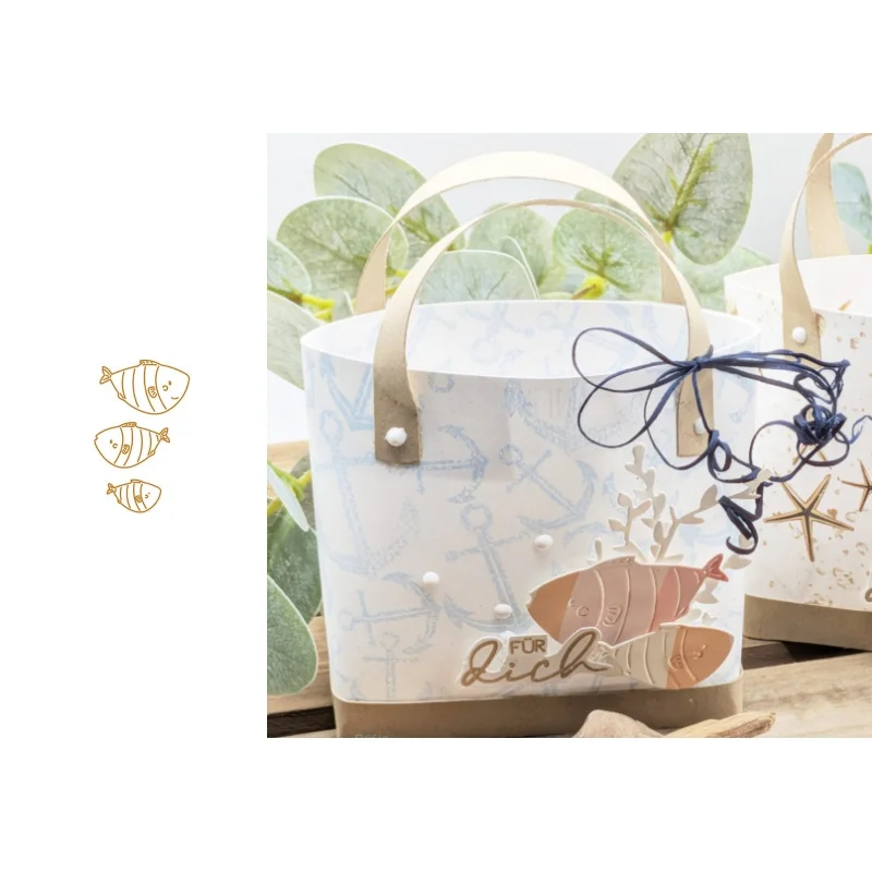Neu eingetroffen: Vorgefertigte Fisch-Stanzformen und Stempel für DIY-Scrapbooking/Fotoalben, dekorative Prägung, DIY-Papierkarten