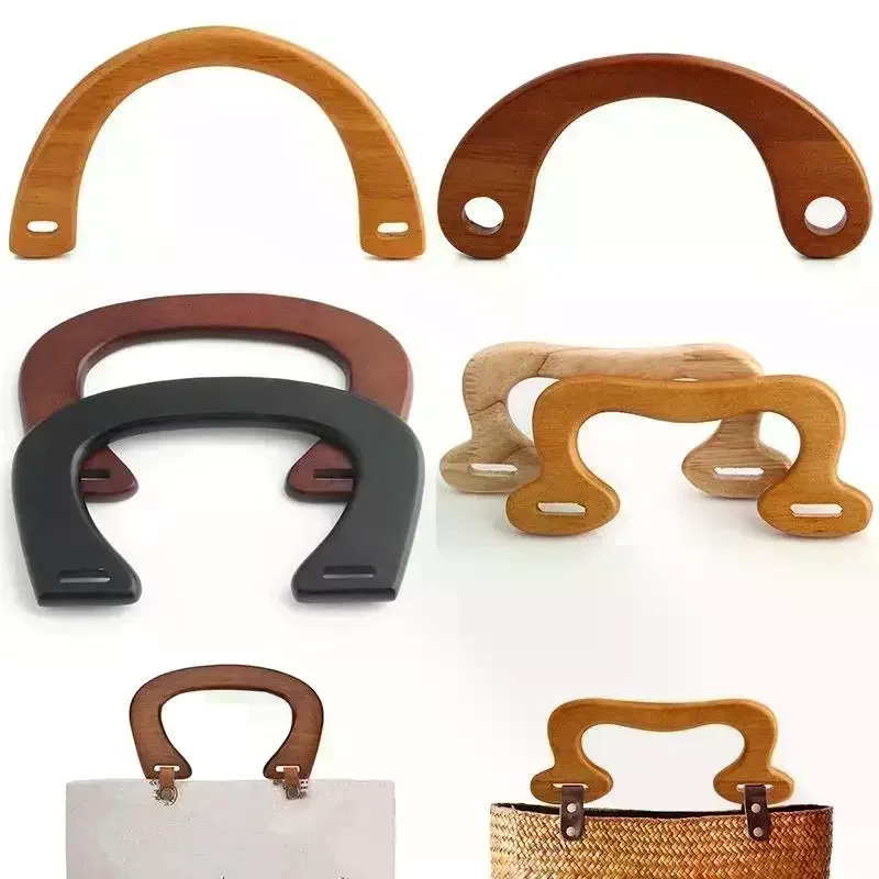 Natural Wood Arch Bag Handle 1Pcs Universal Replacement Part for Crochet Knit Handbag Purse DIY Making Craft Projects