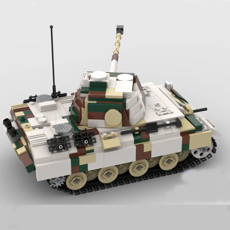 MOC ทหาร Series World War II ฤดูหนาว Camouflage TANK DIY สร้างสรรค์การศึกษาเด็ก Building Block ของเล่นของขวัญ