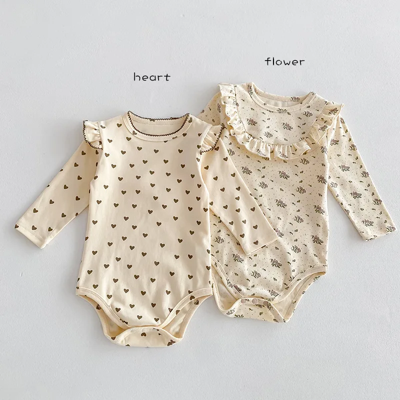 2025 Spring Baby Fart Coat Class A Base Foreign Style Floral Baby Onesie Nordic Baby Jersey Climbing Suit