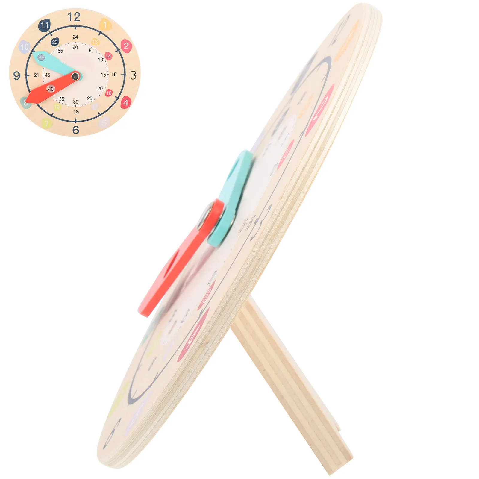 

Деревянные разноцветные часы с цифрами для детей, мультяшные обучающие часы для изучения времени, развивающая игрушка для развития интеллекта, подарок для детей