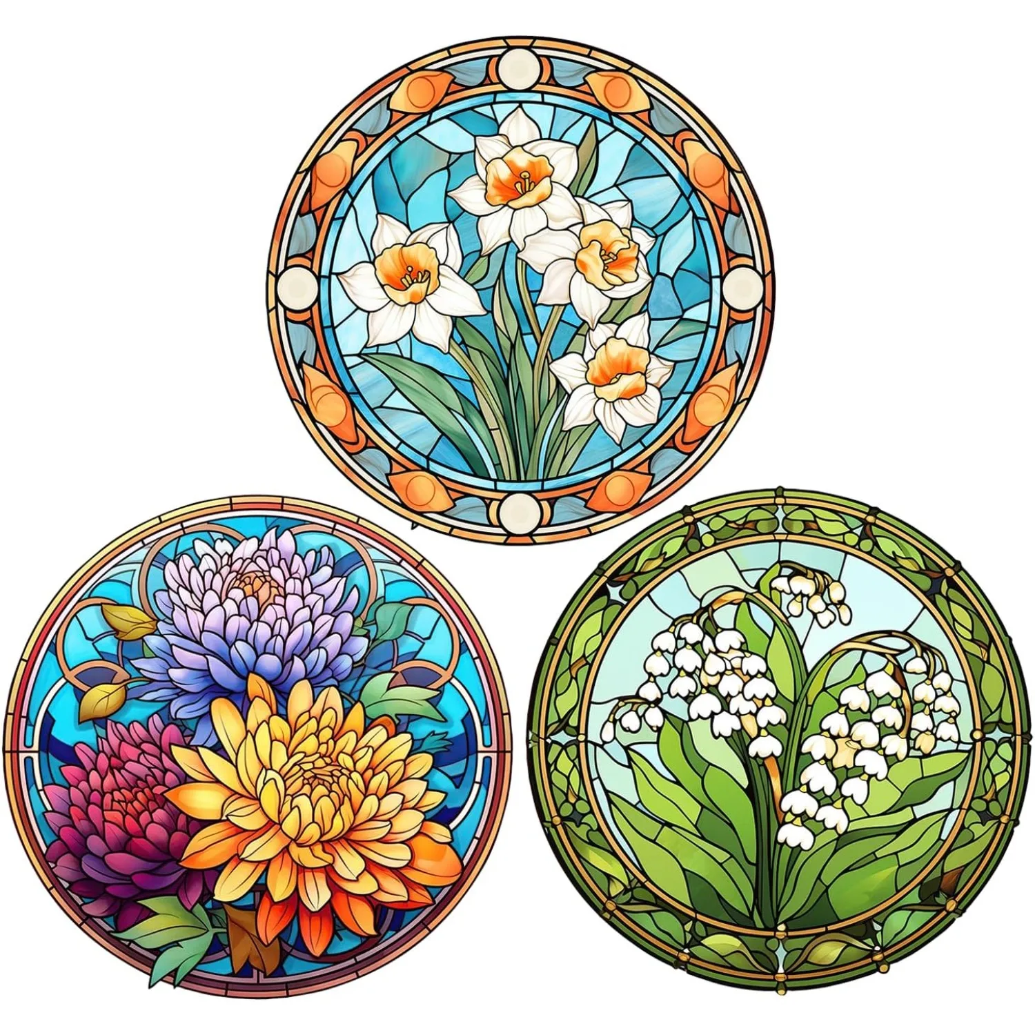 3 Stile Chrysanthemen Fenster elektrostatische Aufkleber statische Glas Schiebetür Vinyl Aufkleber Anti-Kollisions-Heimdekoration # 19