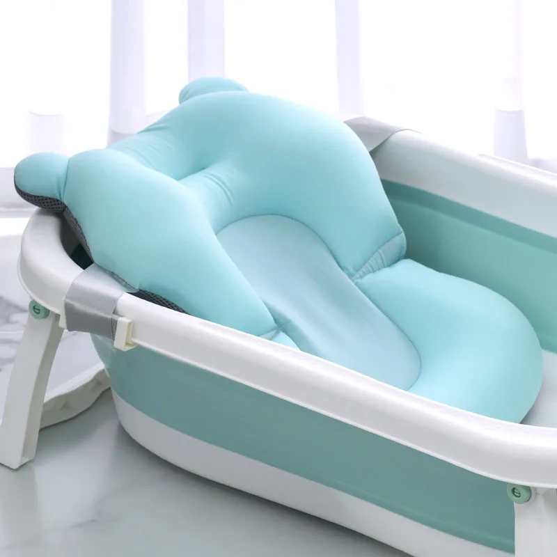 A21Q -Baby Shower Bath Tub Pad Non-Slip Bathtub Seat Support Mat Safety Security Bath Support Cushion Foldable Soft Pillow view 4