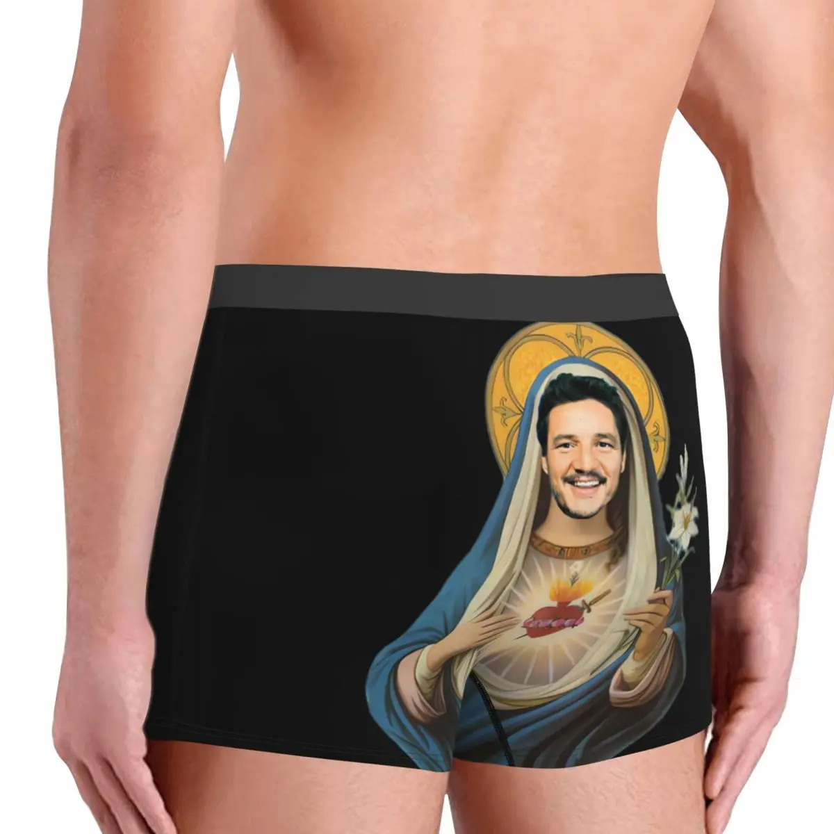 Custom Pedro Pascal Sacred Heart Boxers Shorts Men Briefs Underwear Sexy Underpants