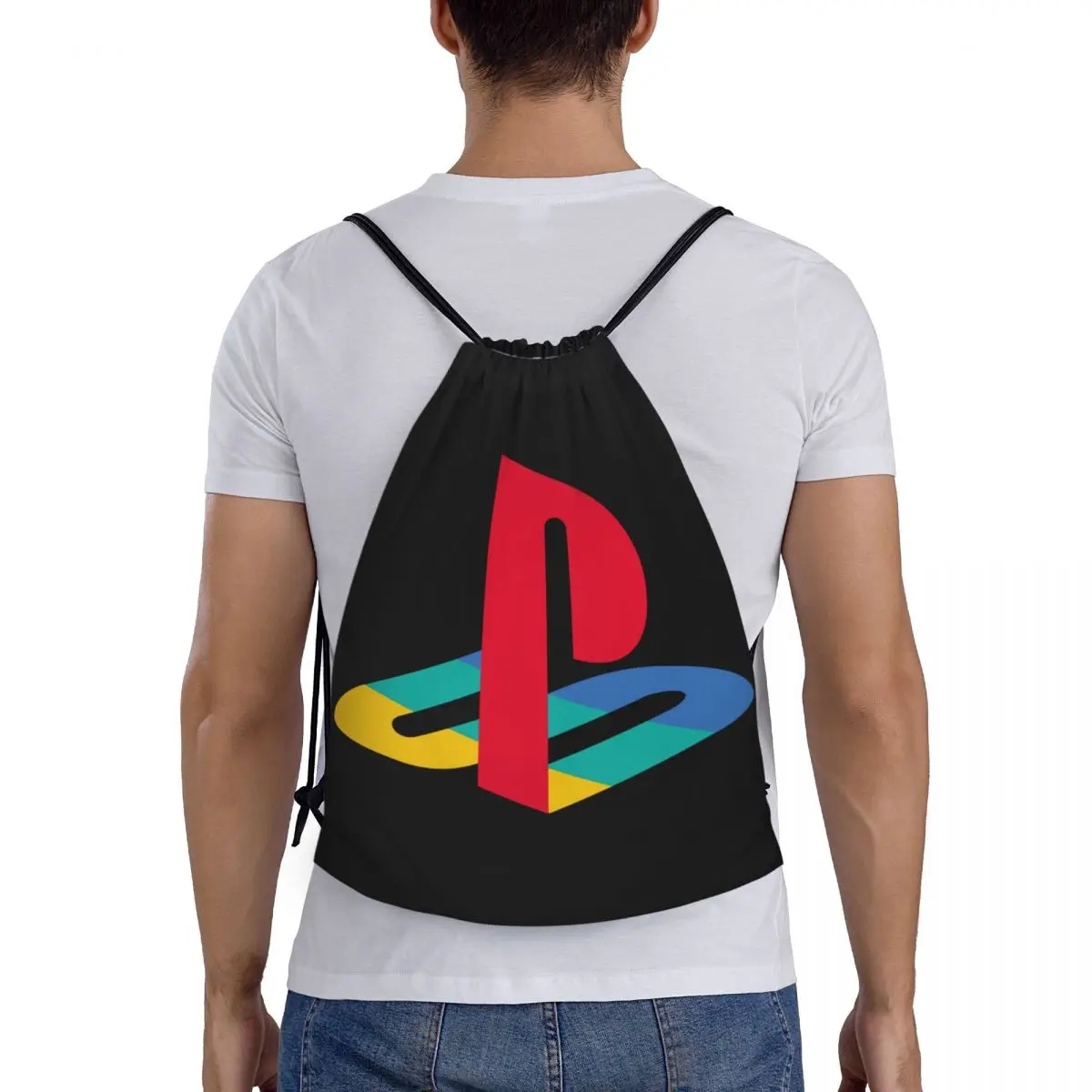 Playstations Drawstring Backpack Women Men Gym Sport Sackpack Foldable Game Gamer Gifts Shopping Bag Sack