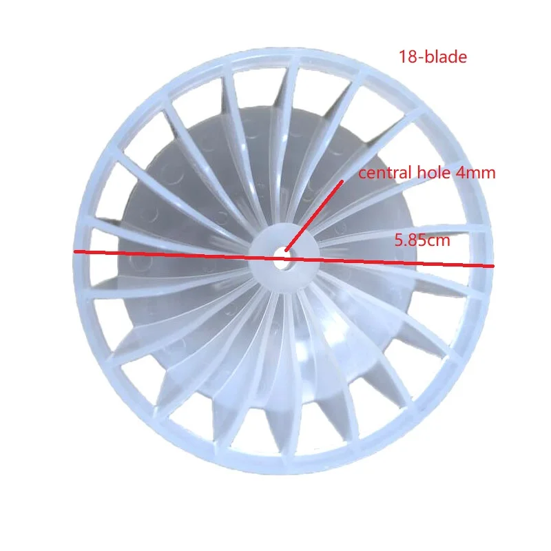 Hair Dryer Parts Fan Blade 18-blade 5.85cm diameter 4mm Central Hole