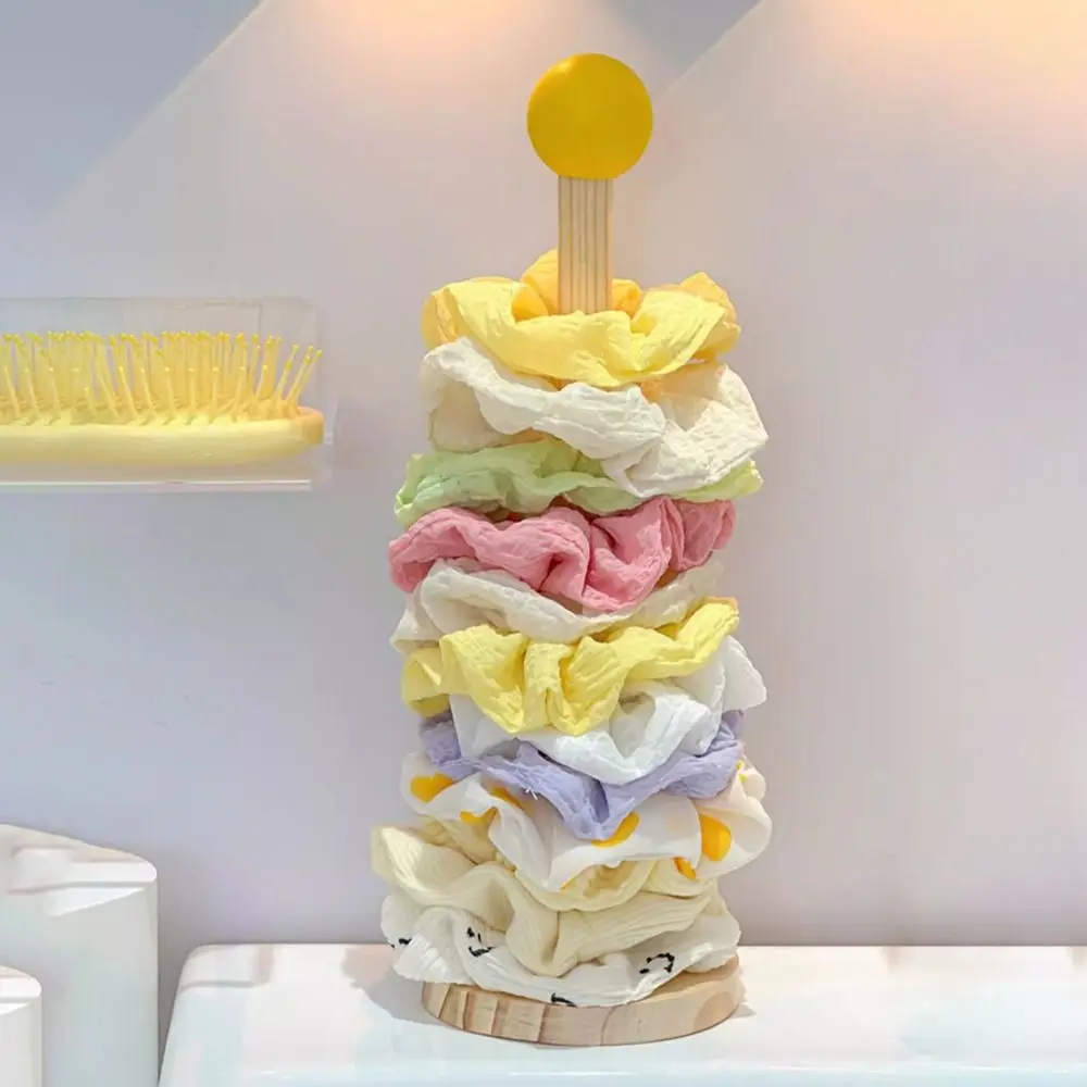 Fashion Wooden Head Rope Storage Rack Wall-mounted Multifunctional Hair Loop Holder Jewelry Organizer Stand Bathroom