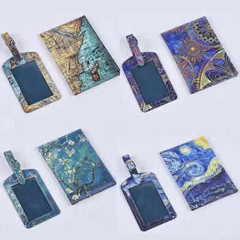 남녀공용 패션 아트 페인팅 여행 여권 커버, 수하물 태그, 여행 신용카드 홀더 ID 및 문서 여권 홀더