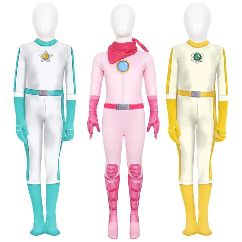 

Game Princess Peach Cosplay Costume Female Women Jumpsuit Fighting Suit Girls Princess Role Play Bodysuit Halloween Party