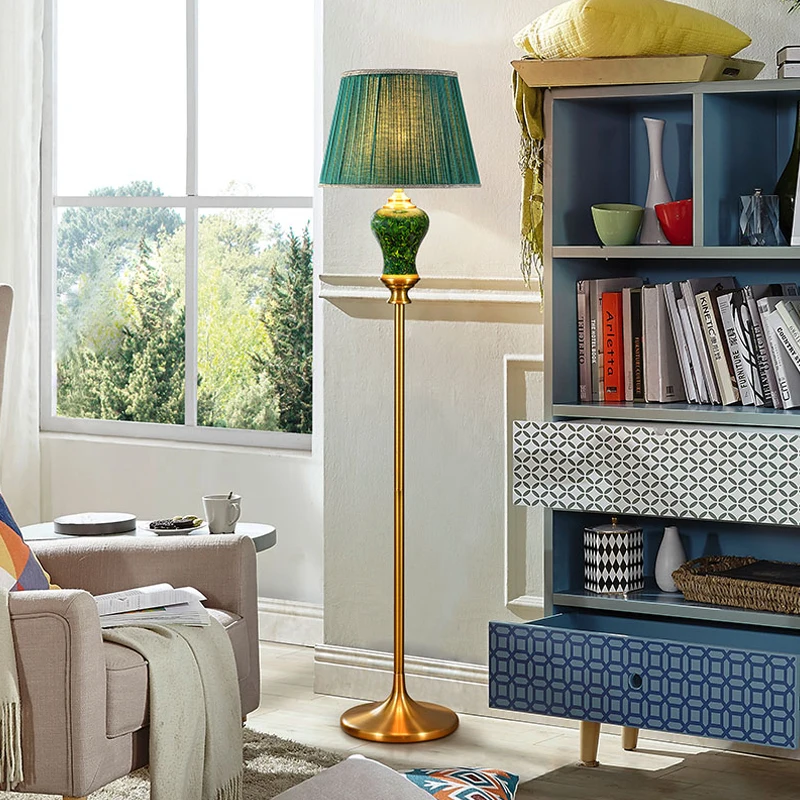 American ceramic floor lamp bedroom living room creative simple light luxury Nordic bedside lamp