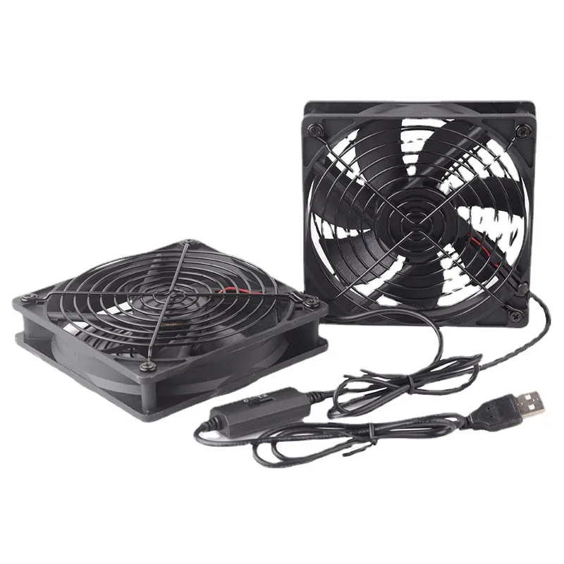 120Mm 5V USB Powered PC Router Fans With Speed Controller High Airflow Cooling Fan For Router Modem Receiver