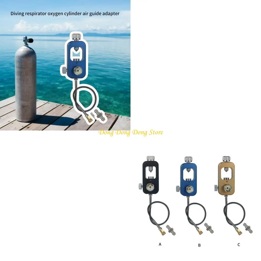 

Diving Tanks Refill Adapter Scubas Fill Station Aluminium Oxygen Cylinder Adapter for Diving Air Bottle