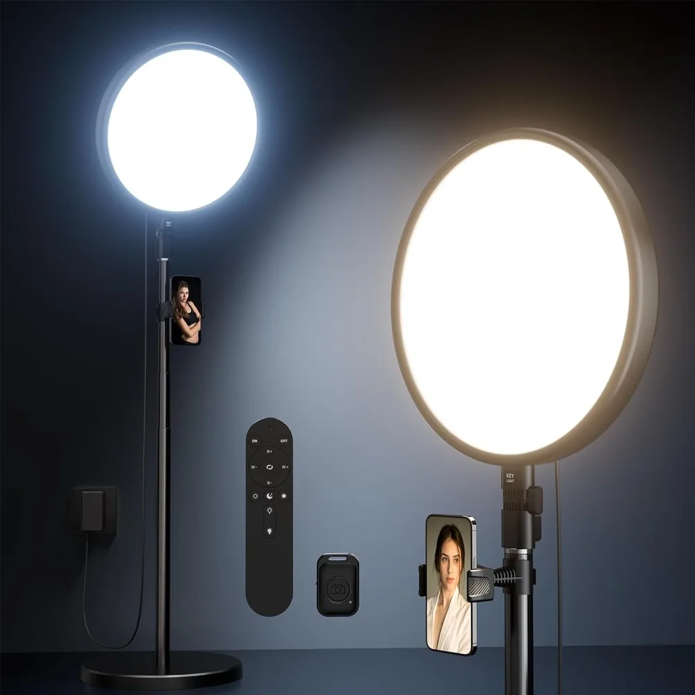 TODI Ring Light with Stand and Phone Holder Kit, 6500K Full-Screen Large Ring Light with Remote, 79