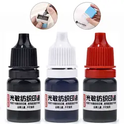 5/10ml Textile Stamp Oil Refill 3Colors Special Fabric Waterproof Printing Ink For Sign Name In Children Clothes Wash No Fade