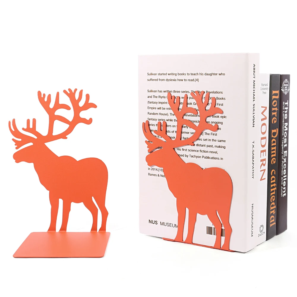 Imagem -02 - Orange Deer Iron Book Termina Stand Book Organizer Book Rack Prateleira Office Desktop Casa