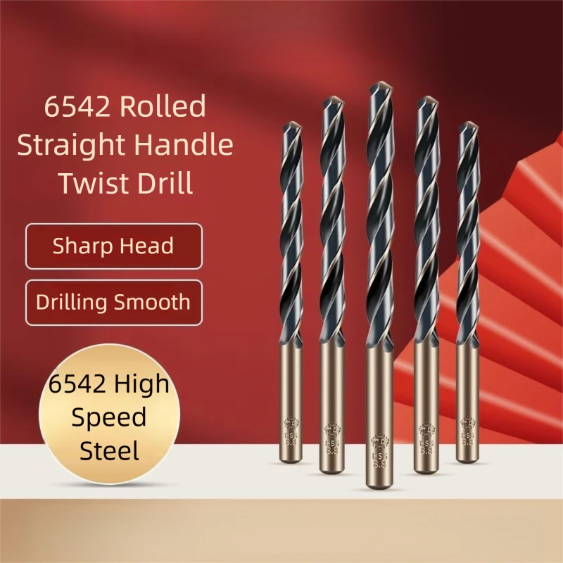 TG عالية السرعة الصلب 6542 توالت أسود أصفر تويست مثقاب الخشب مستقيم عرقوب أداة ثقب الحفر في المواد المعدنية الفولاذ المقاوم للصدأ