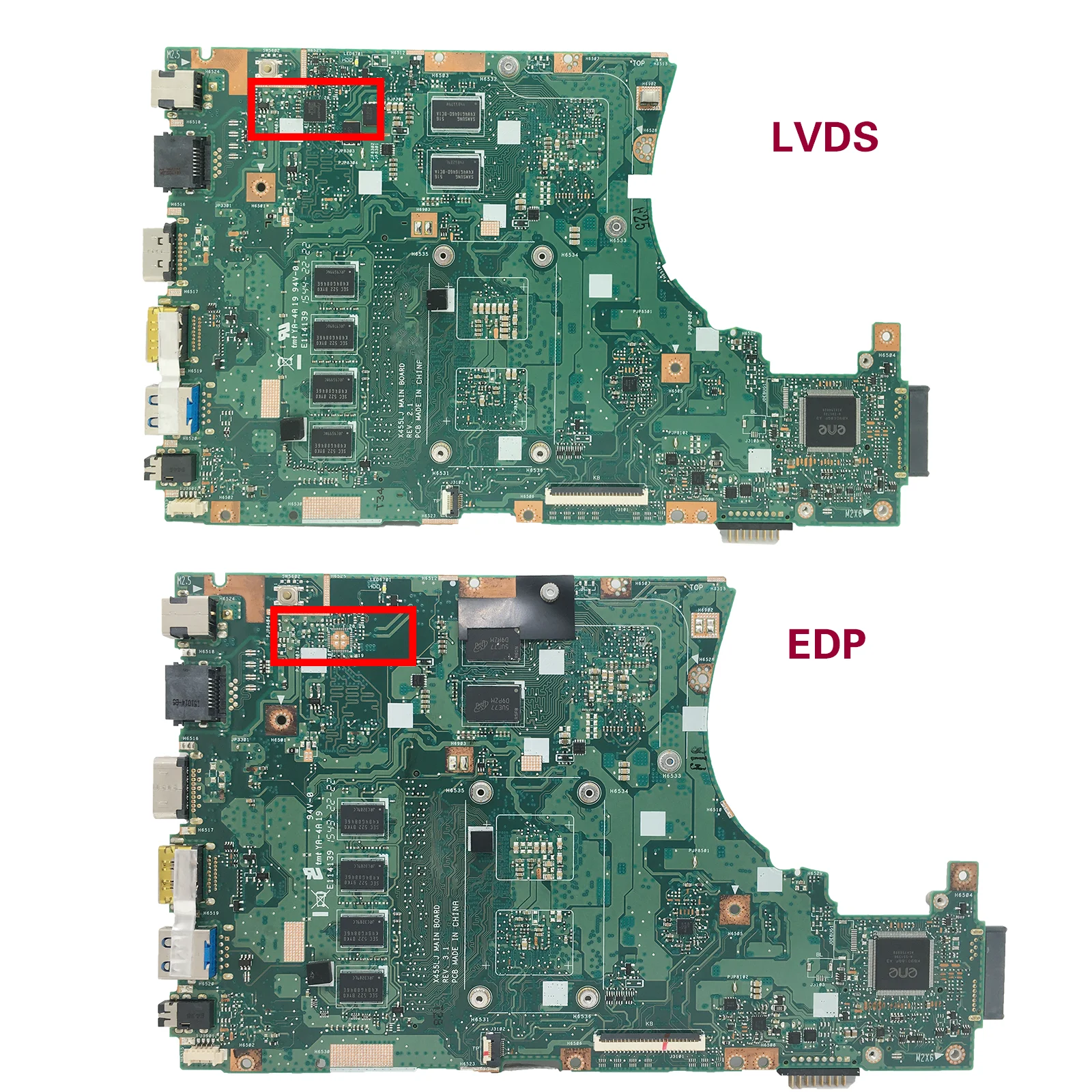 Imagem -04 - Placa Mãe Asus para X455ld X455lj X455la R454l X455lf X455lb K455l A455l Rev 3.1 2.1 Laptop Motherboard i3 i5 i7 4th 5th Ram4gb