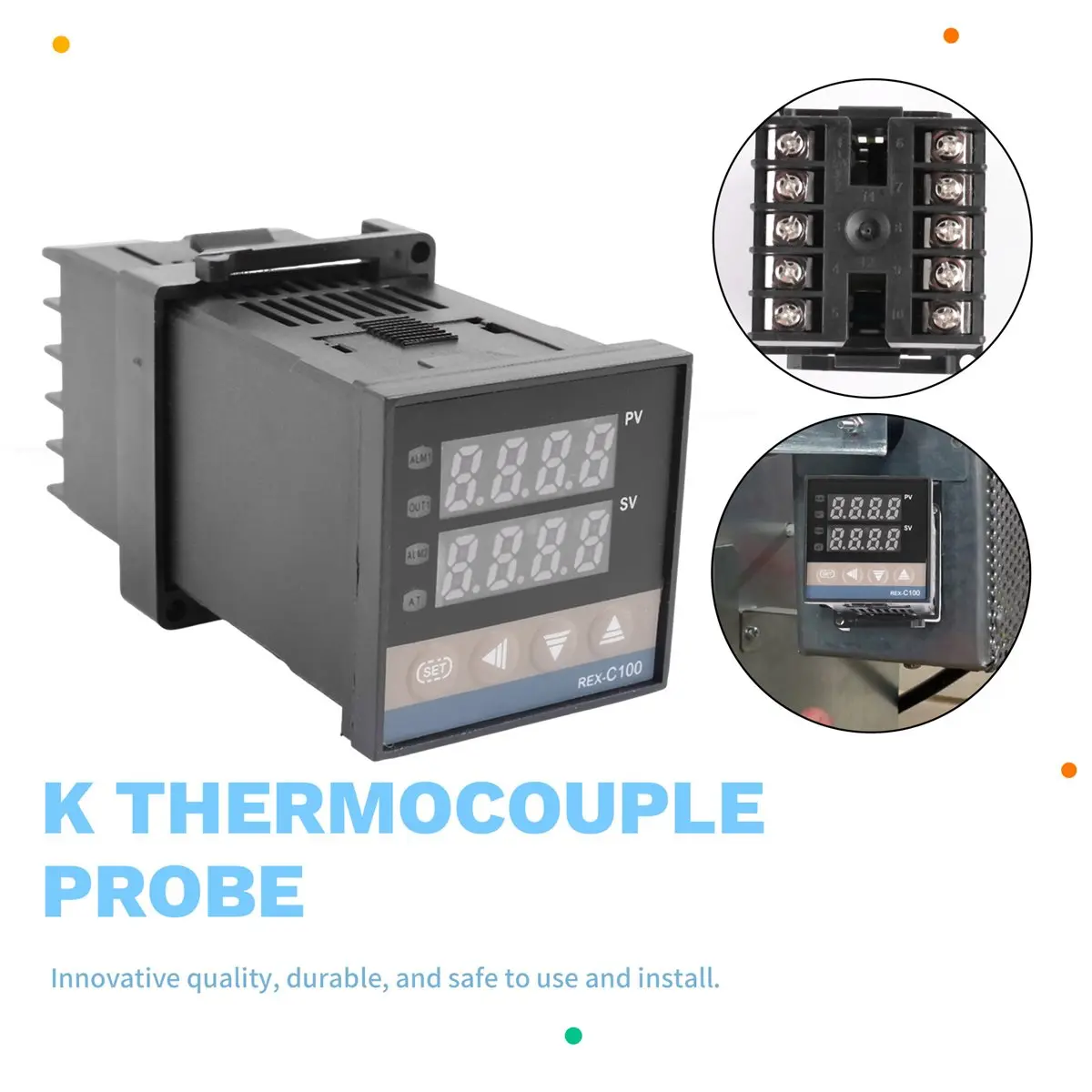 Цифровой ПИД-терморегулятор xin828-C100 с реле SSR 40DA и термопарным датчиком K