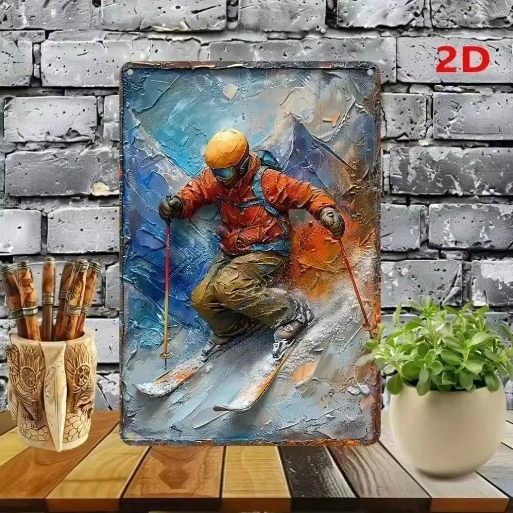 لوحة فنية جدارية معدنية بحافة عتيقة، لمسة نهائية متعثرة مصنوعة يدويًا، ديكور عزر مزخرف، ديكور منزلي، غرفة المعيشة وغرفة النوم O #4